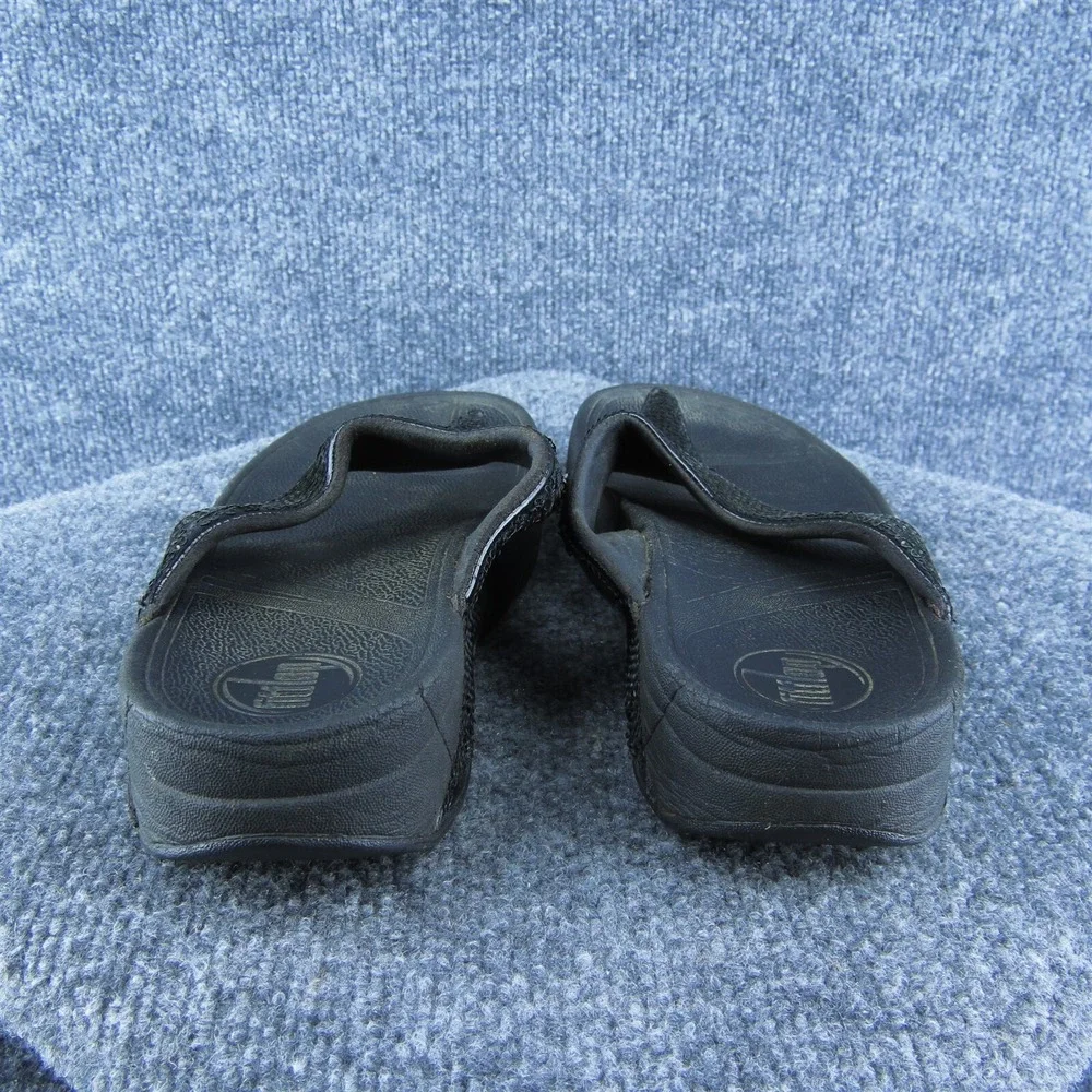 FitFlop Sequins Women Flip Flop Sandal Shoes‎ Black Synthetic Size 7 Medium